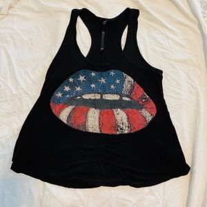 Rhinestone lips tank